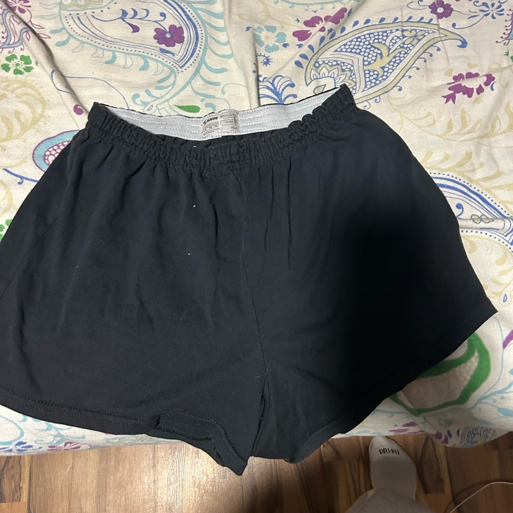 Soffe Black Athletic Shorts with Elastic Waistband